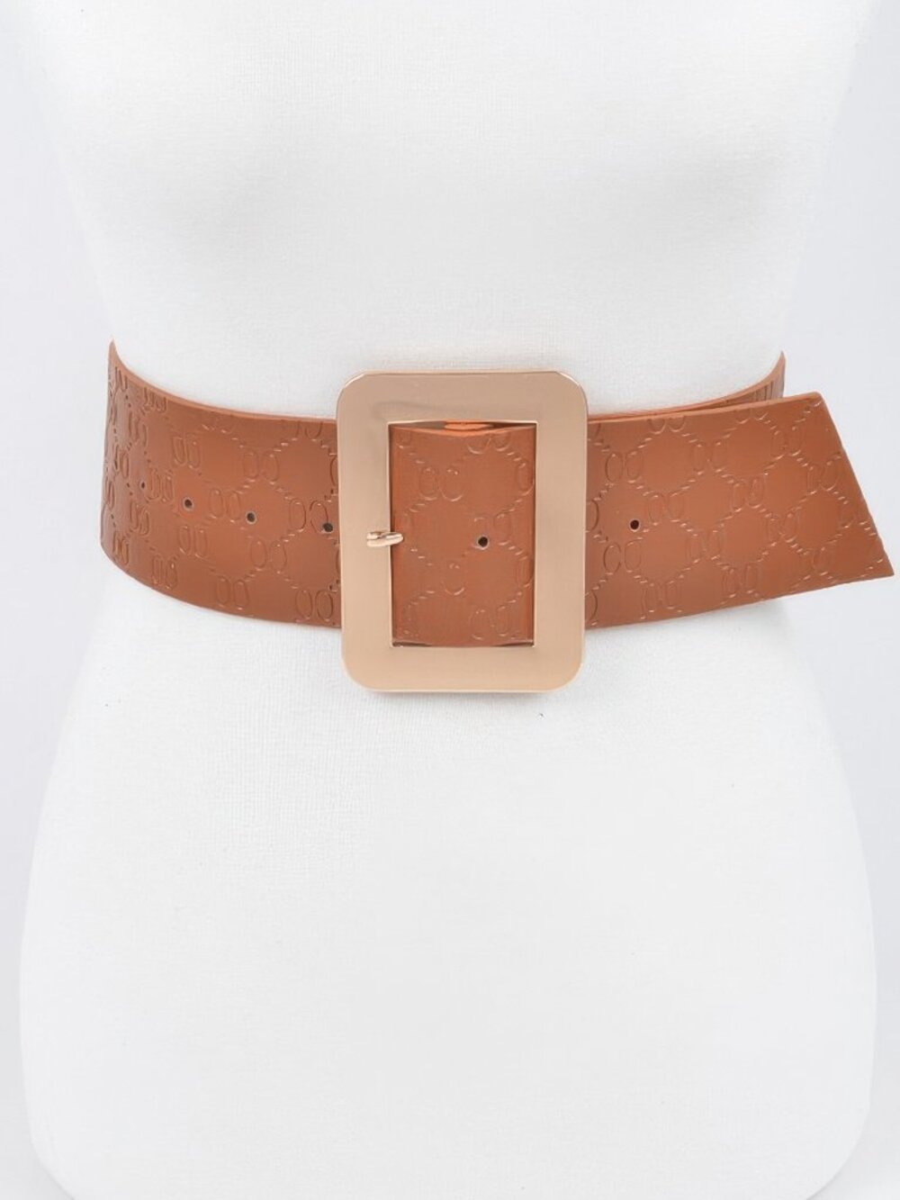 Big Metal Buckle Embossed Plus Size Belt